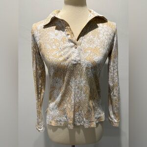 Averardo Bessi - Floral Long-Sleeve Polo Top - 100% Cotton - Made in Italy